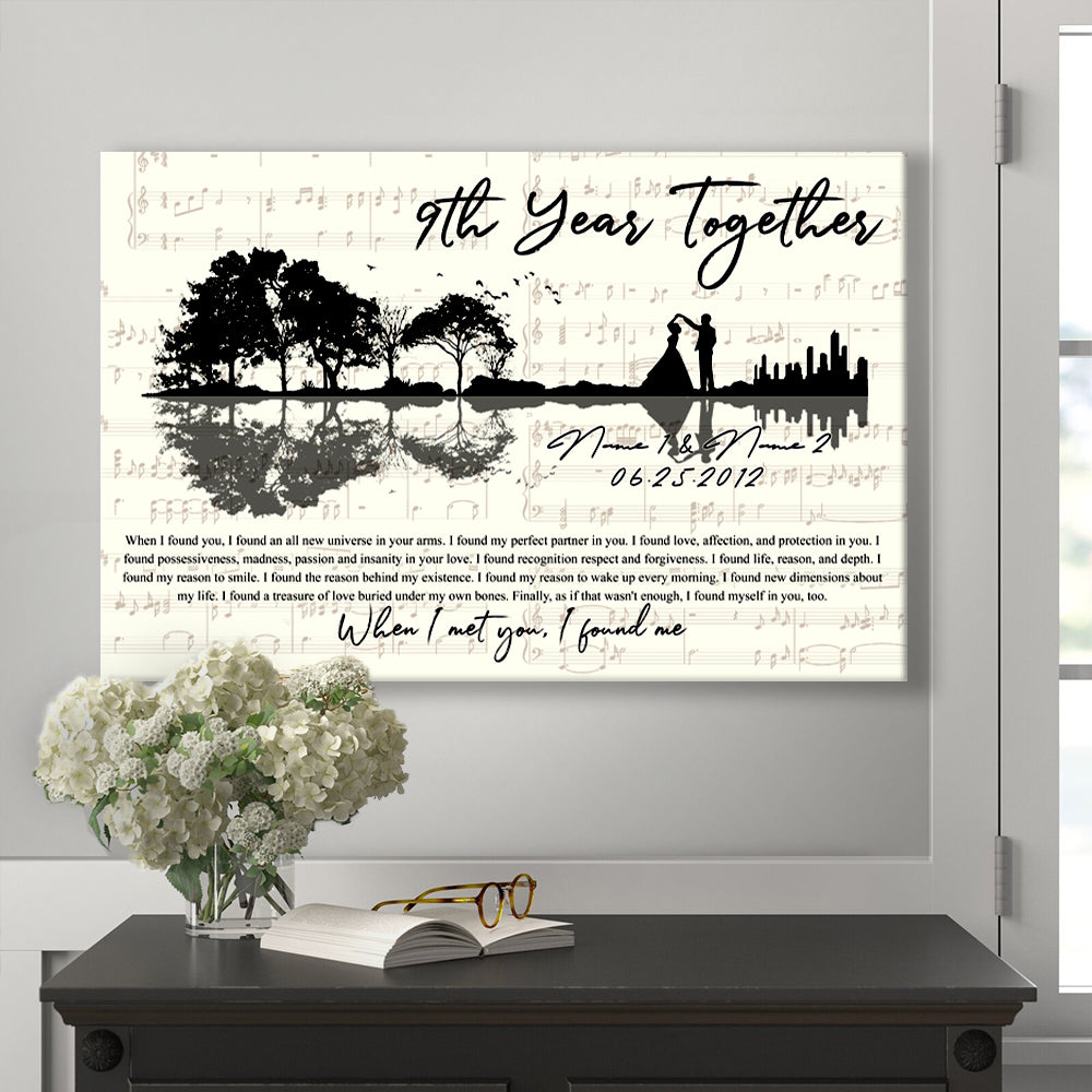 54389-Personalized Willow Wedding Anniversary Gift For Wife, 9th Anniversary Gift For Him, 9 Years Married, When I Found You Canvas H0