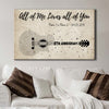 54403-Personalized Sixth Wedding Anniversary Gift For Wife, 6th Anniversary Gift For Him, 6 Years Married, Custom Wedding Song Lyric Guitar Canvas H0