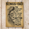 Gift For Step Dad, Bonus Dad Gift, Thanks For Putting Up With My Mom, Lion Vintage Poster