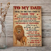 Gift For Dad From Daughter, Father And Daughter Gift, Mean More To Me Lion Poster