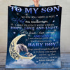 Gift For Son From Mom, Mother And Son Gift, Moon And Back Blanket