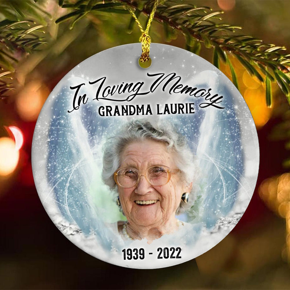 Personalized In Loving Memory Ornament, Custom Photo Memorial Keepsake, Remembrance Ornament