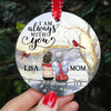 55514-Personalized Memorial Mom Christmas Ornament, Loss Of Mom, Daughter And Mother With Wings Ornament H0