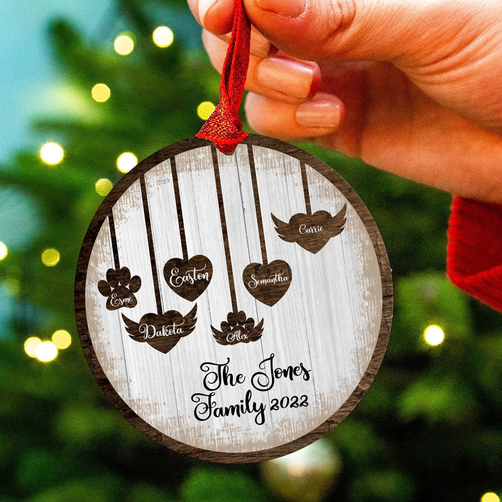 Personalized Family Christmas Ornament, Christmas Ornament with Names, Memorial Ornament