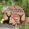 56812-Personalized New Family First Christmas Ornament, Family Member Ornament, Gift For New Parents Deer Ornament H0