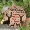 56817-Personalized New Family First Christmas Ornament, Family Member Ornament, Gift For New Parents Deer Ornament H1