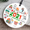 56071-2021 Ornament, New Beginnings 2021 Memories Ornaments, Pandemic Commemorative Year In Review Ornament H0