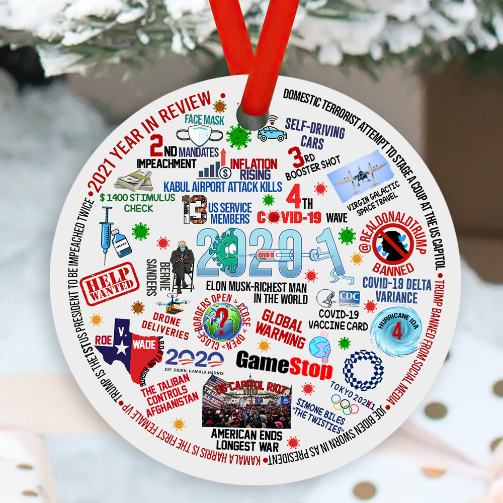 56078-2021 Christmas Ornament, 2021 Pandemic Commemorative Bauble, 2021 Look Back Ornament H0