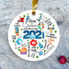 56083-2021 Christmas Ornament, 2021 Pandemic Commemorative Bauble, 2021 Look Back Ornament H0