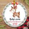 Personalized Baby&#39;s First Christmas Ornament, Reindeer Christmas Ornament for Newborn Ornament