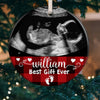 56826-Personalized Baby Ultrasound Photo Ornament, Pregnancy Announcement Gift, Expecting Parents Gift Ornament H0