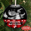 56828-Personalized Baby Ultrasound Photo Ornament, Pregnancy Announcement Gift, Expecting Parents Gift Ornament H1