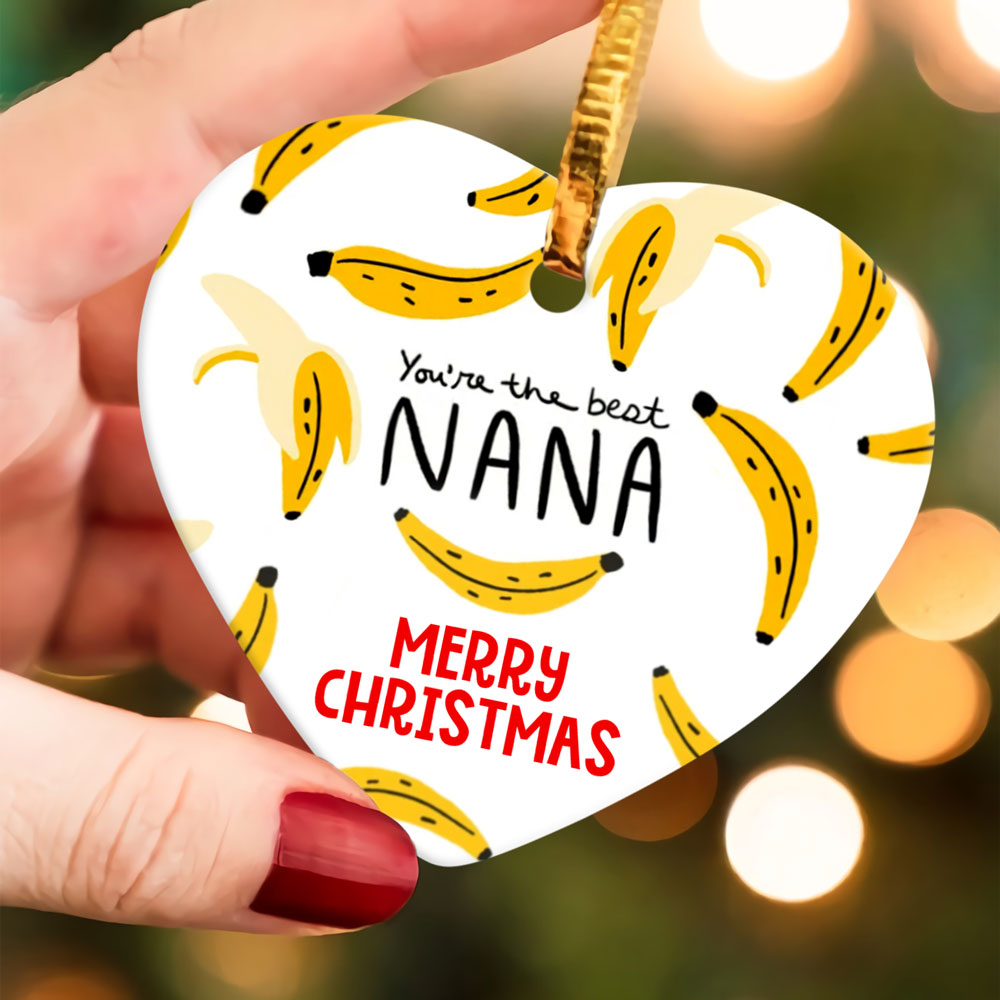 57412-Funny Christmas Gift For Grandma, Bananas Best Nana Christmas Ornament H0
