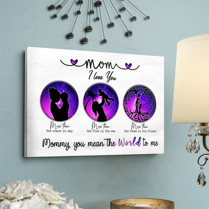 57696-Meaningful Gift For Mom, I Love You More Than Mother And Child Canvas H0