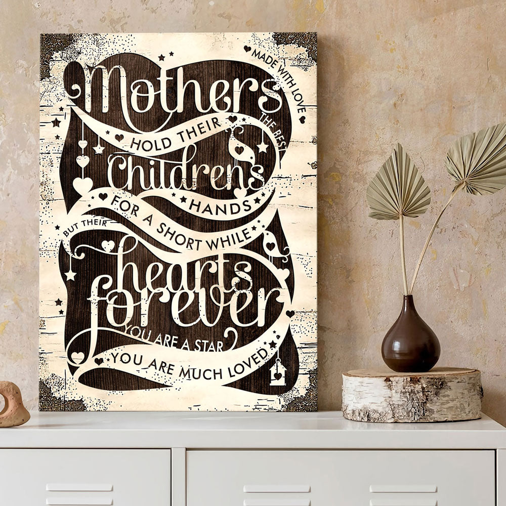 Gift For Mom, Mother Holds Their Children's Hands, The Best Mom Canvas