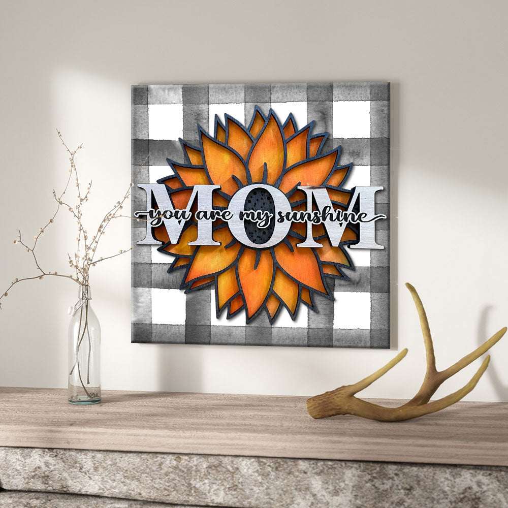 57937-Personalized Gift For Mom, You Are My Sunshine Sunflower Canvas H0