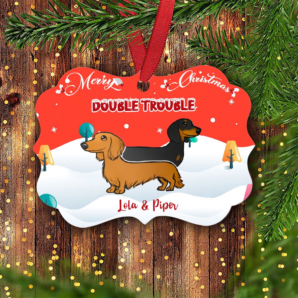 57936-Personalized Dachshund Christmas Ornament, Dachshund Mom Gift, Custom Types Of Dachshund Christmas Ornament H0