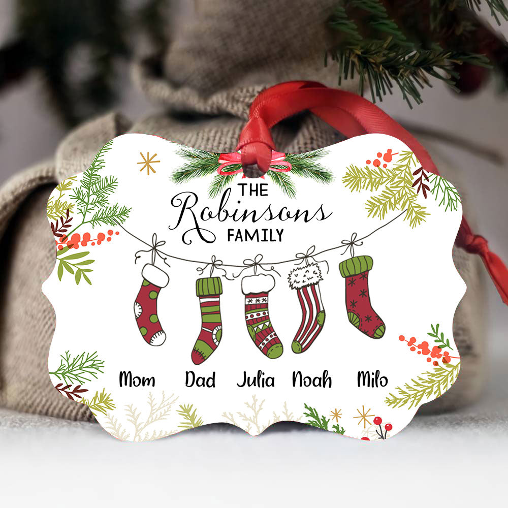 58046-Personalized Family Members Name Christmas Ornament, Stockings Christmas Family Name Ornament H0