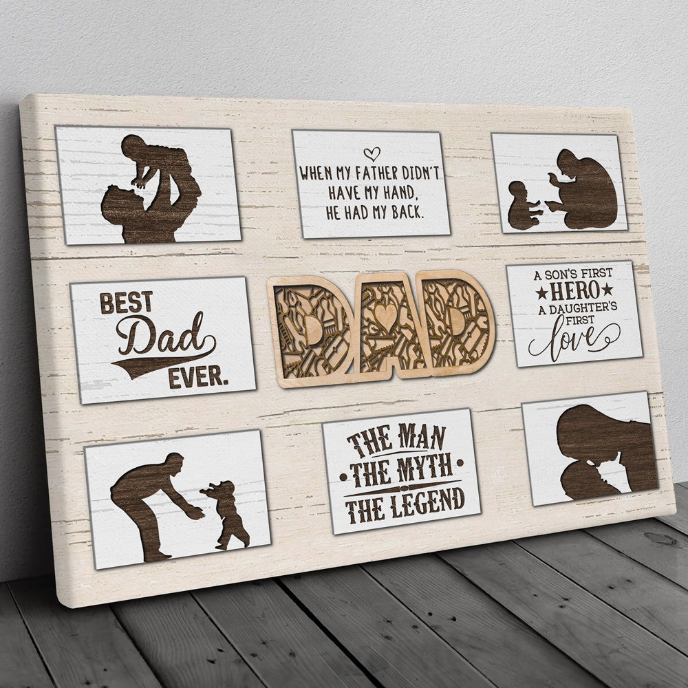 58045-Meaningful Gift For Dad, Thank You Father Gift, Dad The Man The Myth The Legend Canvas H0