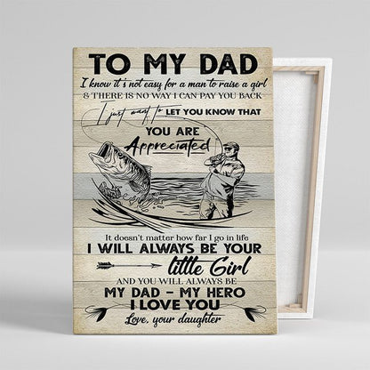 Gift For Dad From Daughter, Gift For Fishing Dad Canvas
