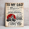 Gift For Dad From Daughter, Gift For Old Biker Dad Canvas