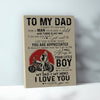 Gift For Dad From Son, Gift For Old Biker Dad Canvas
