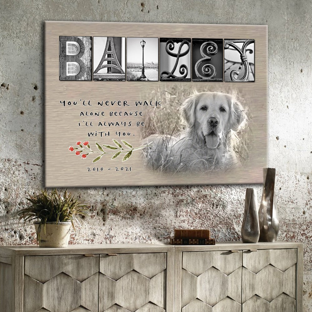 59815-Personalized Pet Memorial Canvas, Loss Of Dog Cat Remembrance Canvas H0