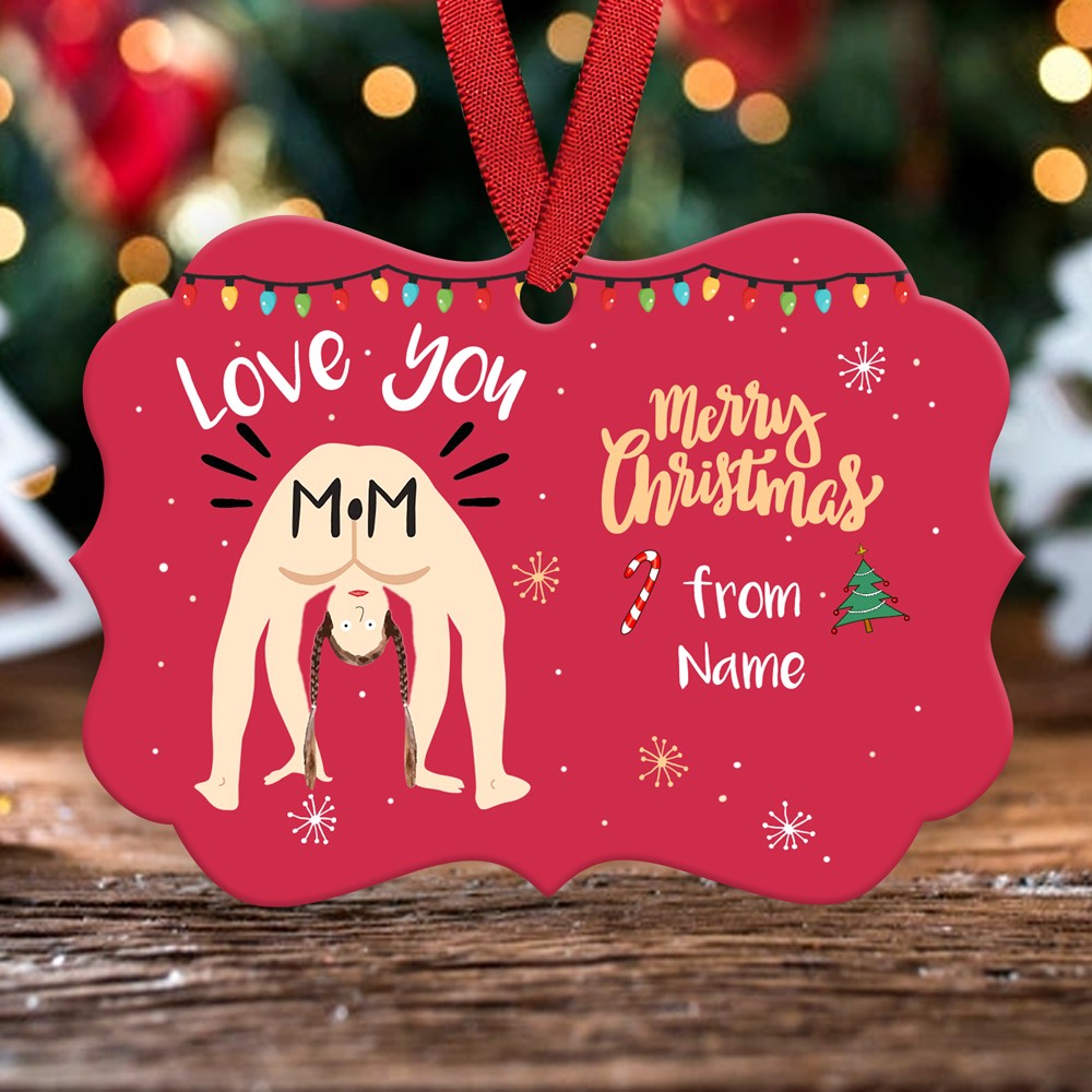 59956-Personalized Funny Naked Lady Naughty Christmas Ornament, Mom Gift From Daughter Christmas Ornament H0
