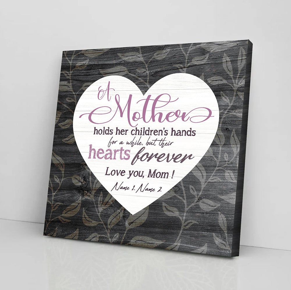 60560-Gift For Mom, A Mother Holds Her Children's Hands Canvas H0