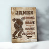 60398-Personalized Gift For Hockey Son From Dad, Be Strong When You Are Weak, Ice Hockey Player Son Canvas H1
