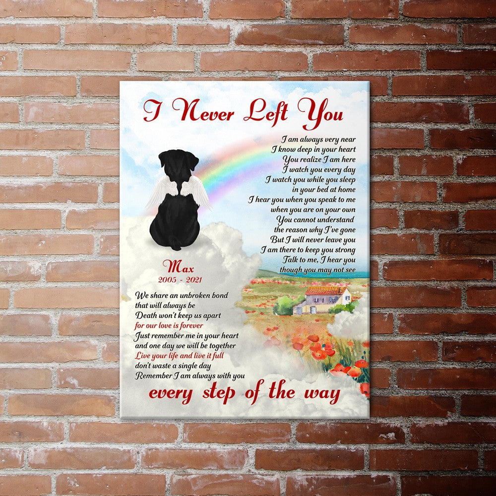 61449-Personalized Rottweilers Memorial Gift, I Never Left You, Loss Of Dog Canvas H0