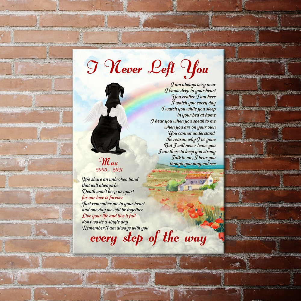 61460-Personalized Great Danes Memorial Gift, I Never Left You, Loss Of Dog Canvas H0