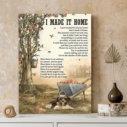 Personalized Havanese Memorial Gift, I Made It Home, Loss Of Dog Canvas