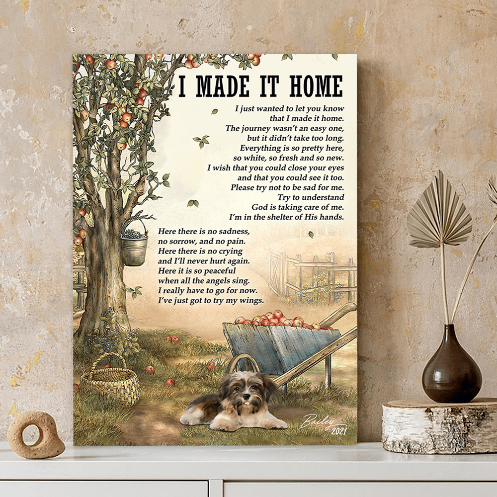 61993-Personalized Havanese Memorial Gift, I Made It Home, Loss Of Dog Canvas H0