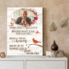 60853-Personalized Memorial Red Cardinal Keepsake, Signs From Heaven Remembrance Canvas H1