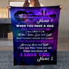 50776-Personalized Blanket Gift For Her, You Need A Hug Gift For Wife Fleece Blanket H0