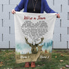 50766-Personalized Blanket Gift For Her, We&#39;re A Team Deer Couple, Gift For Wife Fleece Blanket H1