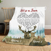 50763-Personalized Blanket Gift For Her, We&#39;re A Team Deer Couple, Gift For Wife Fleece Blanket H0