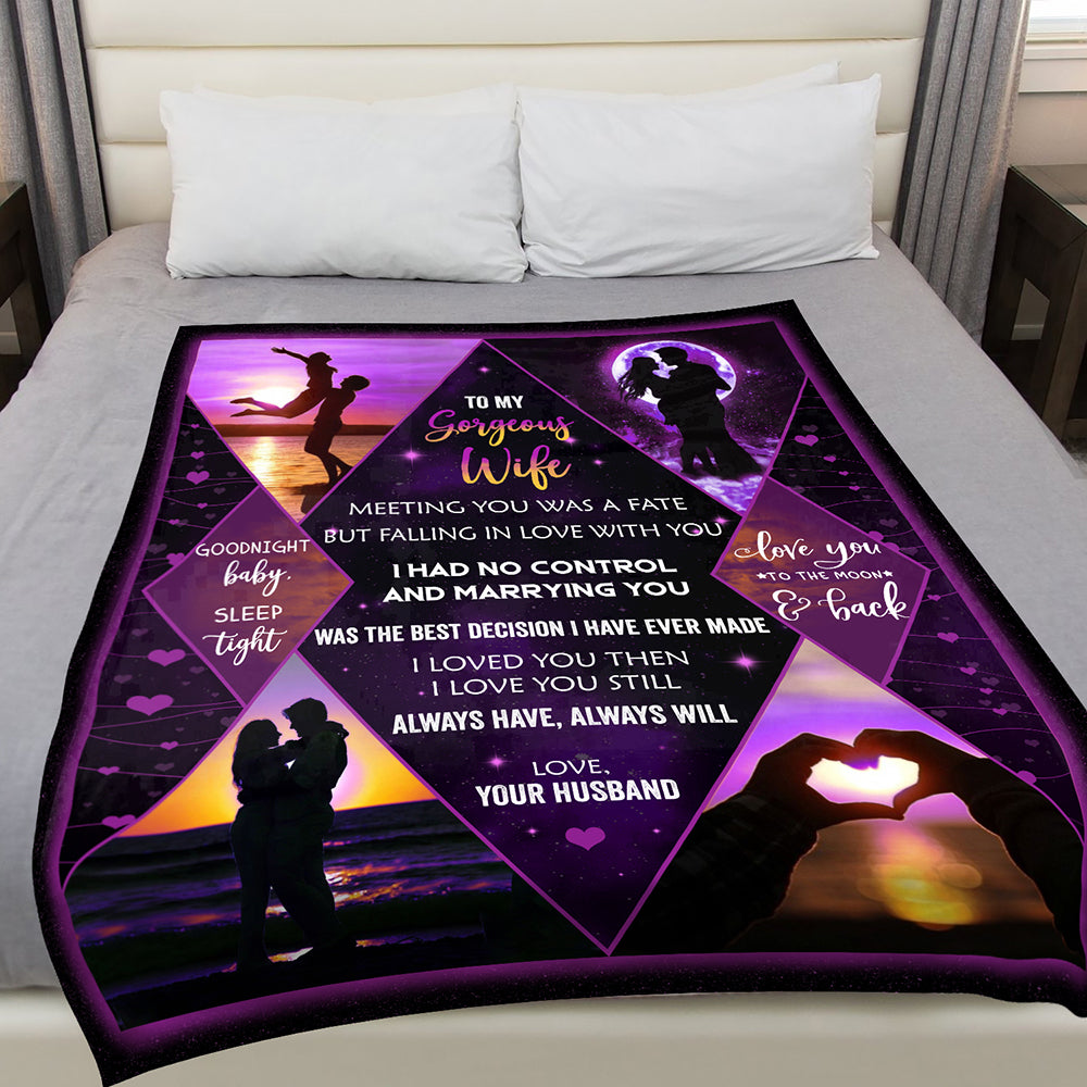 51004-Blanket Warm For Her, Meeting You Was A Anniversary Gift For Wife Blanket H2