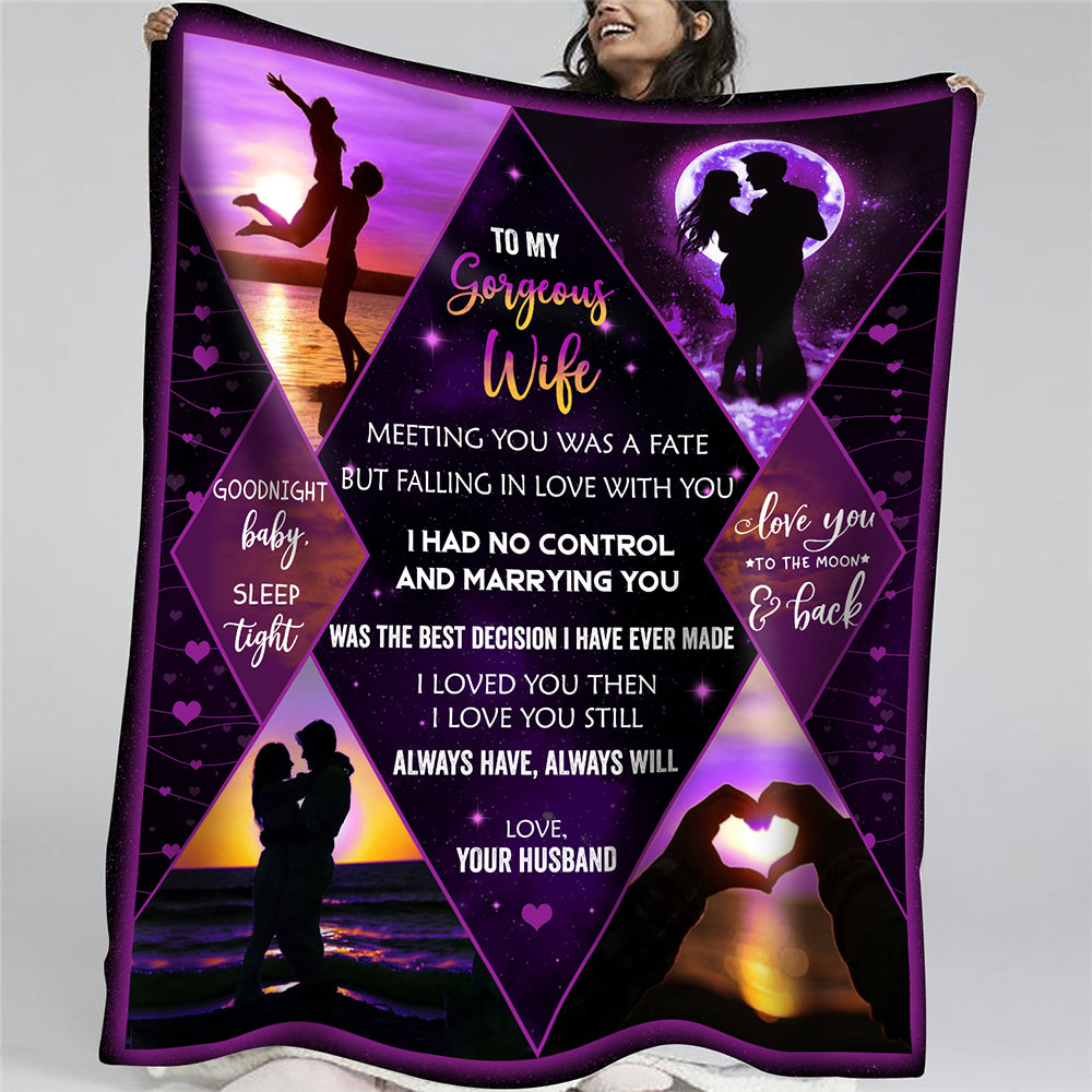 51008-Blanket Warm For Her, Meeting You Was A Anniversary Gift For Wife Blanket H1