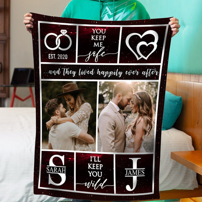 51022-Personalized Anniversary Gift For Her, Cotton Anniversary Gift For Wife, Custom Photo Blanket H2