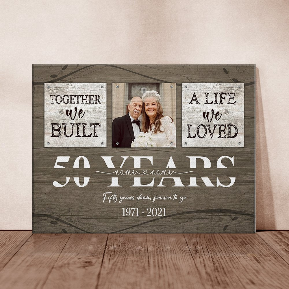 Personalized 50 Year Anniversary Gift For Parents, Gold 50th Anniversa -  Vista Stars - Personalized gifts for the loved ones