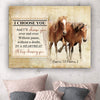 50734-Personalized Gift For Her, Gift For Him, Couple Horse Wall Art, I Choose You Canvas H3