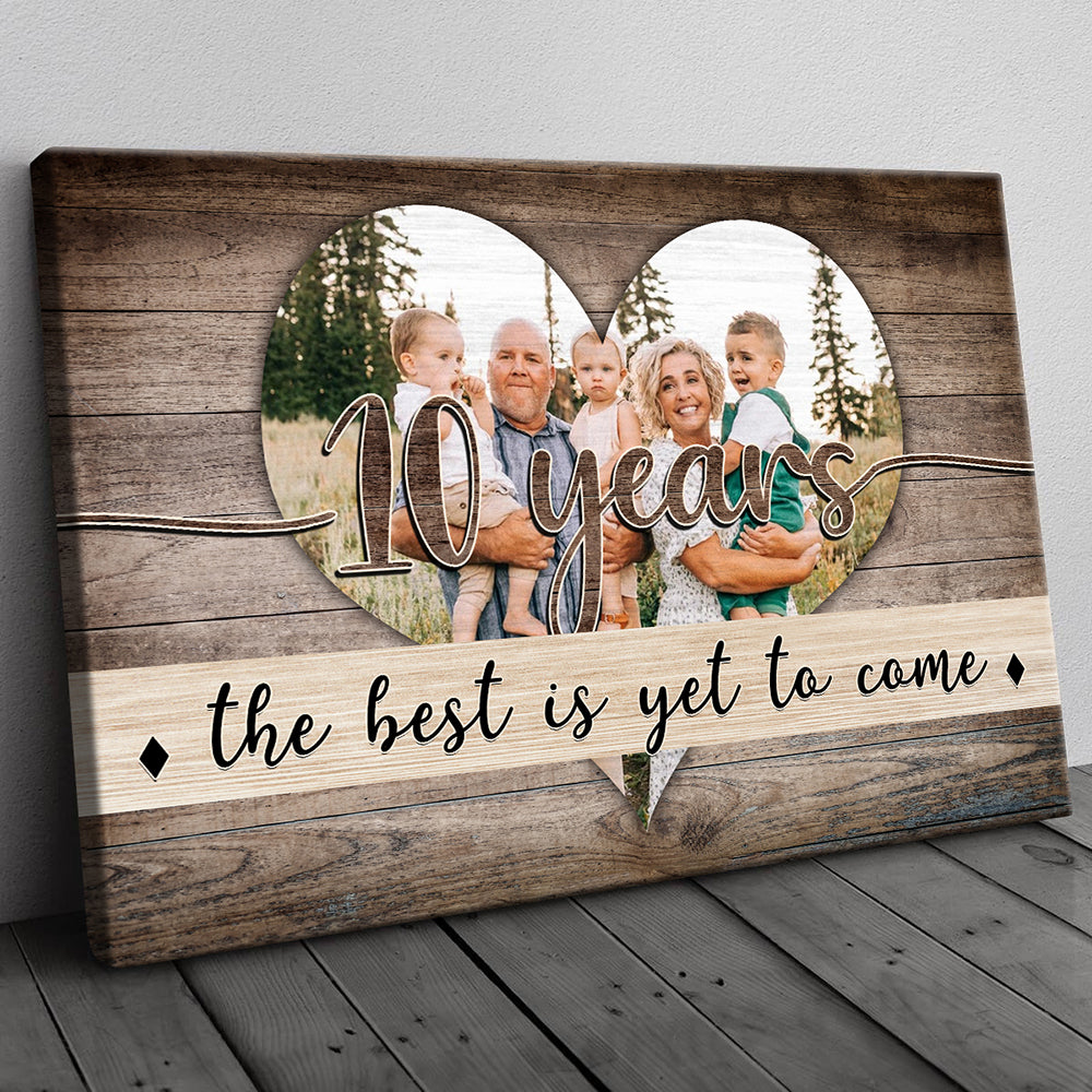 50890-Personalized Anniversary Gift For Her, Family Custom Photo Wall Art, Meaningful Family Anniversary Gift By Year Canvas H0