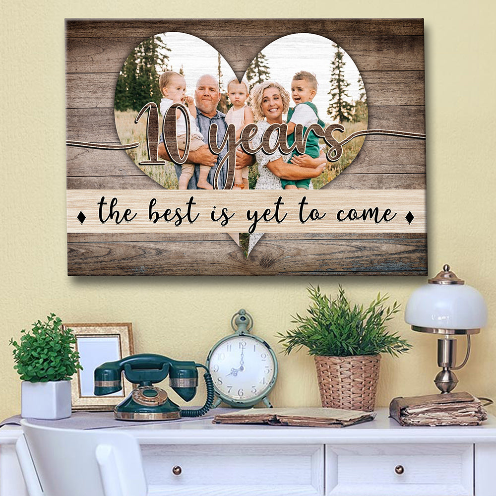 50892-Personalized Anniversary Gift For Her, Family Custom Photo Wall Art, Meaningful Family Anniversary Gift By Year Canvas H1