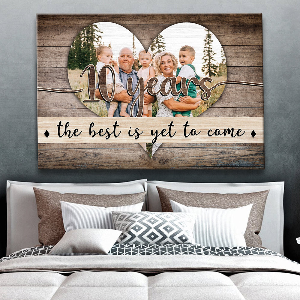 50893-Personalized Anniversary Gift For Her, Family Custom Photo Wall Art, Meaningful Family Anniversary Gift By Year Canvas H2