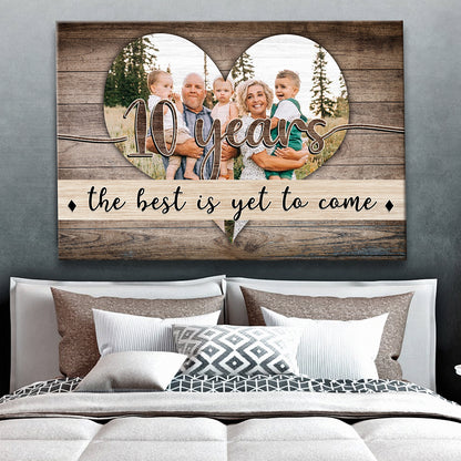50893-Personalized Anniversary Gift For Her, Family Custom Photo Wall Art, Meaningful Family Anniversary Gift By Year Canvas H2