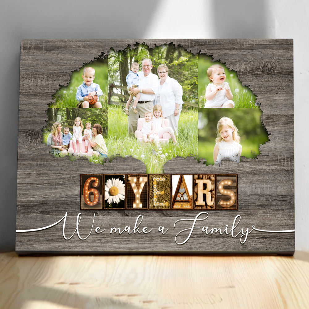 50912-Personalized 60th Anniversary Gift For Parents, Diamond Anniversary Gift, Custom Photo Parents Canvas H0