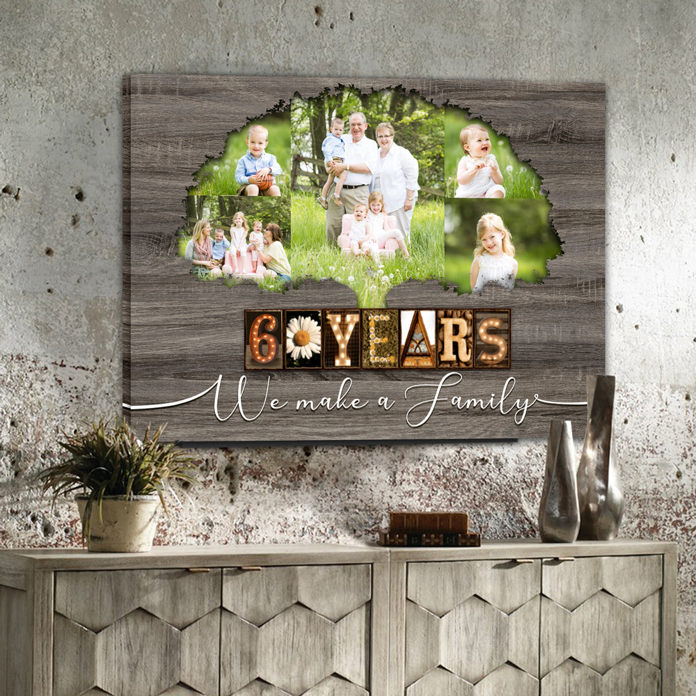 50921-Personalized 60th Anniversary Gift For Parents, Diamond Anniversary Gift, Custom Photo Parents Canvas H1