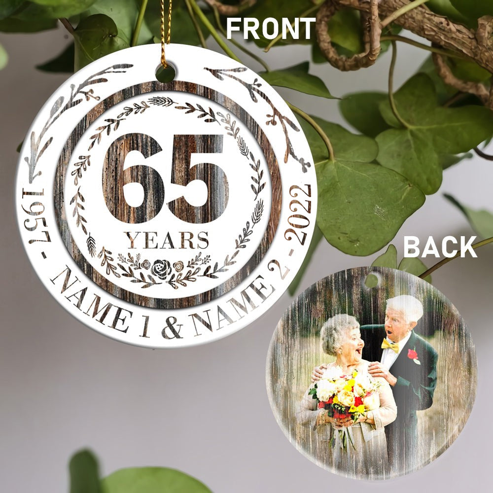 Personalized 65th Anniversary Gift For Parents, 65 Year Anniversary Ornament